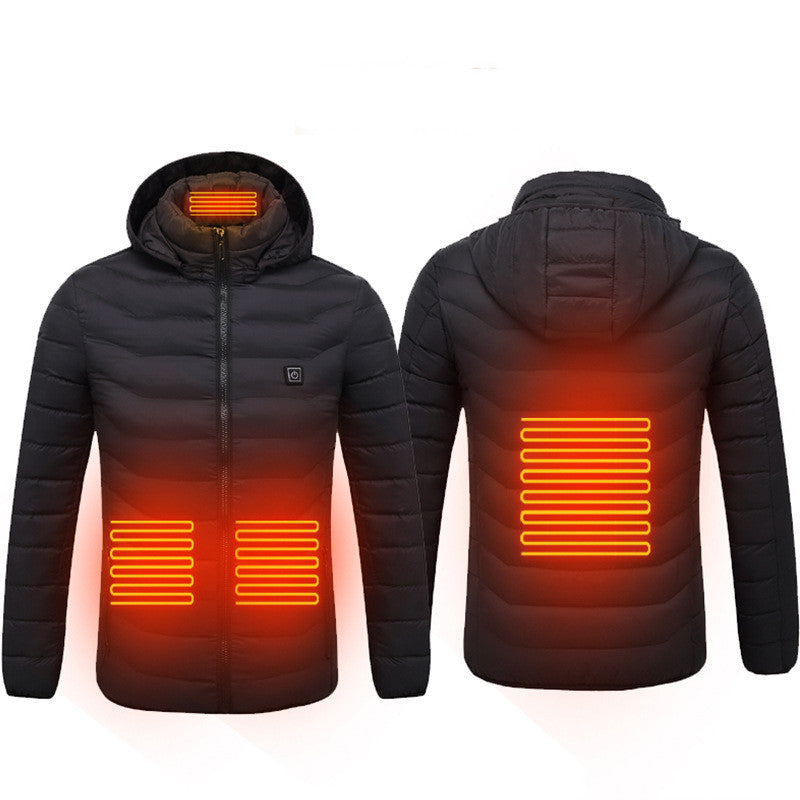 Winter Heated Jacket USB Electric Cotton Coat Zip-up Heater