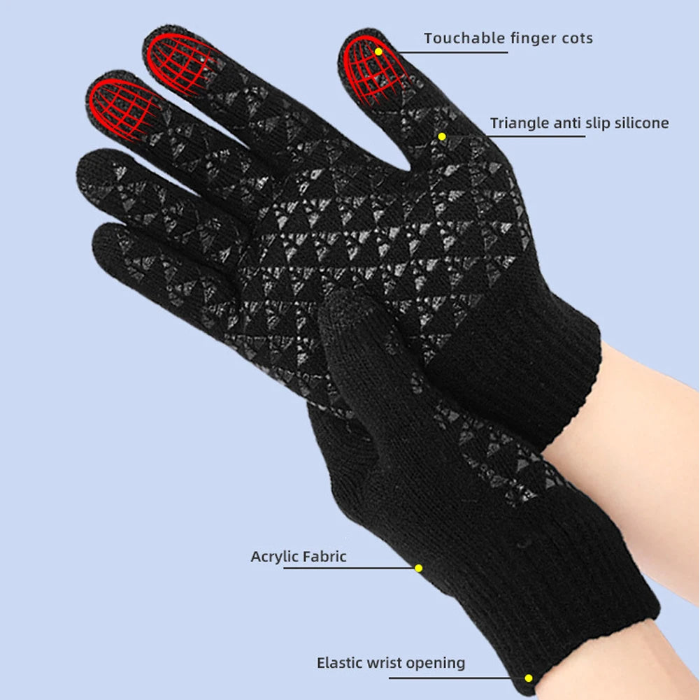 Electric Heated Gloves Touch Screen Outdoor Riding Skiing Mitten USB Heated Gloves for Backpacking Mountaineering (no battery)