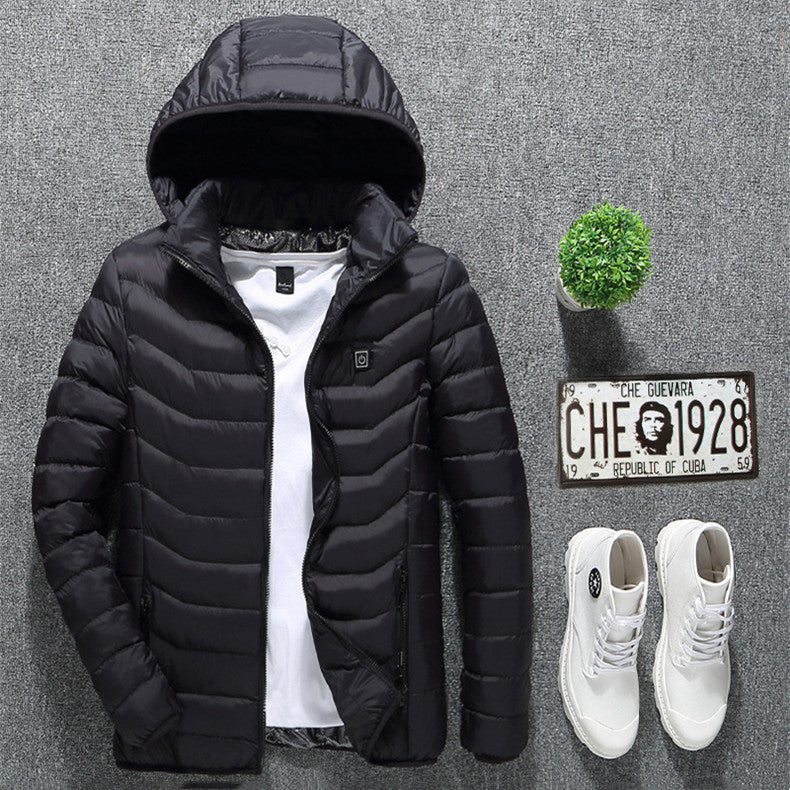 Winter Heated Jacket USB Electric Cotton Coat Zip-up Heater
