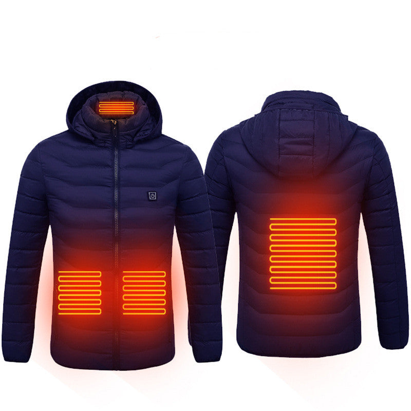 Winter Heated Jacket USB Electric Cotton Coat Zip-up Heater