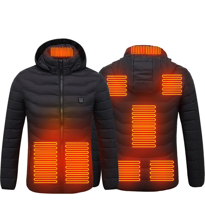 Winter Heated Jacket USB Electric Cotton Coat Zip-up Heater